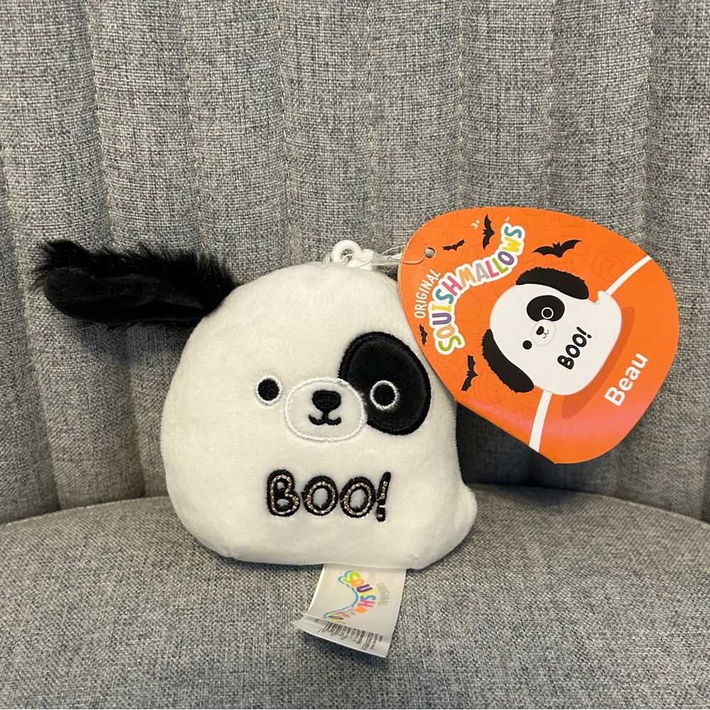 Beau the Ghost Dog Squishmallow Keychain 3.5 inches